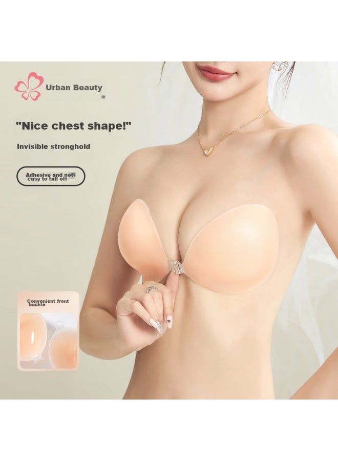 Urban Beauty Dushiliren Invisible Bra, Push-up, Wireless, Wedding Dress, Swimsuit, Underwear, Bra, Anti-slip, Anti-exposure, Silicone Breast Pads, D  - Image 1