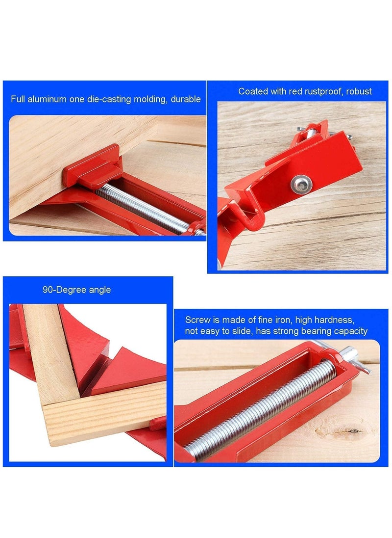 Y&D - 4PCS Right Angle Clamp, 90 Degrees 100mm Corner Picture Frame Holder, Glass DIY Woodworking Holder - Image 1
