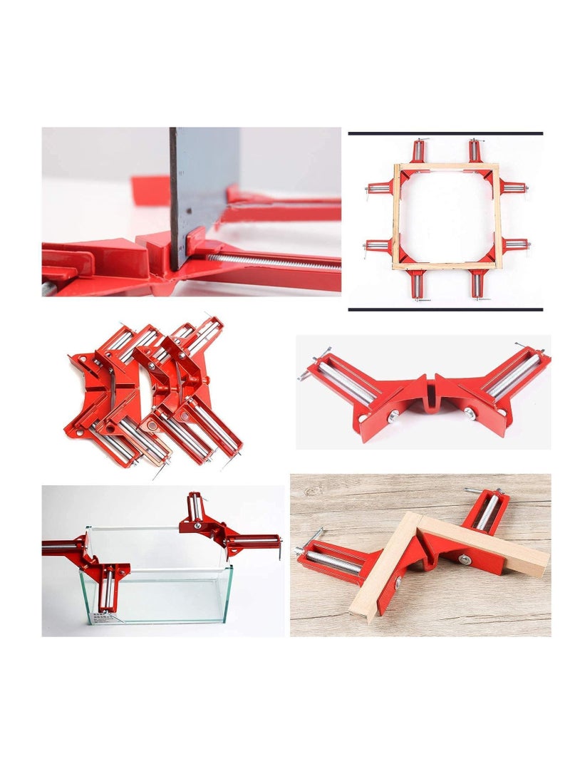 Y&D - 4PCS Right Angle Clamp, 90 Degrees 100mm Corner Picture Frame Holder, Glass DIY Woodworking Holder - Image 1