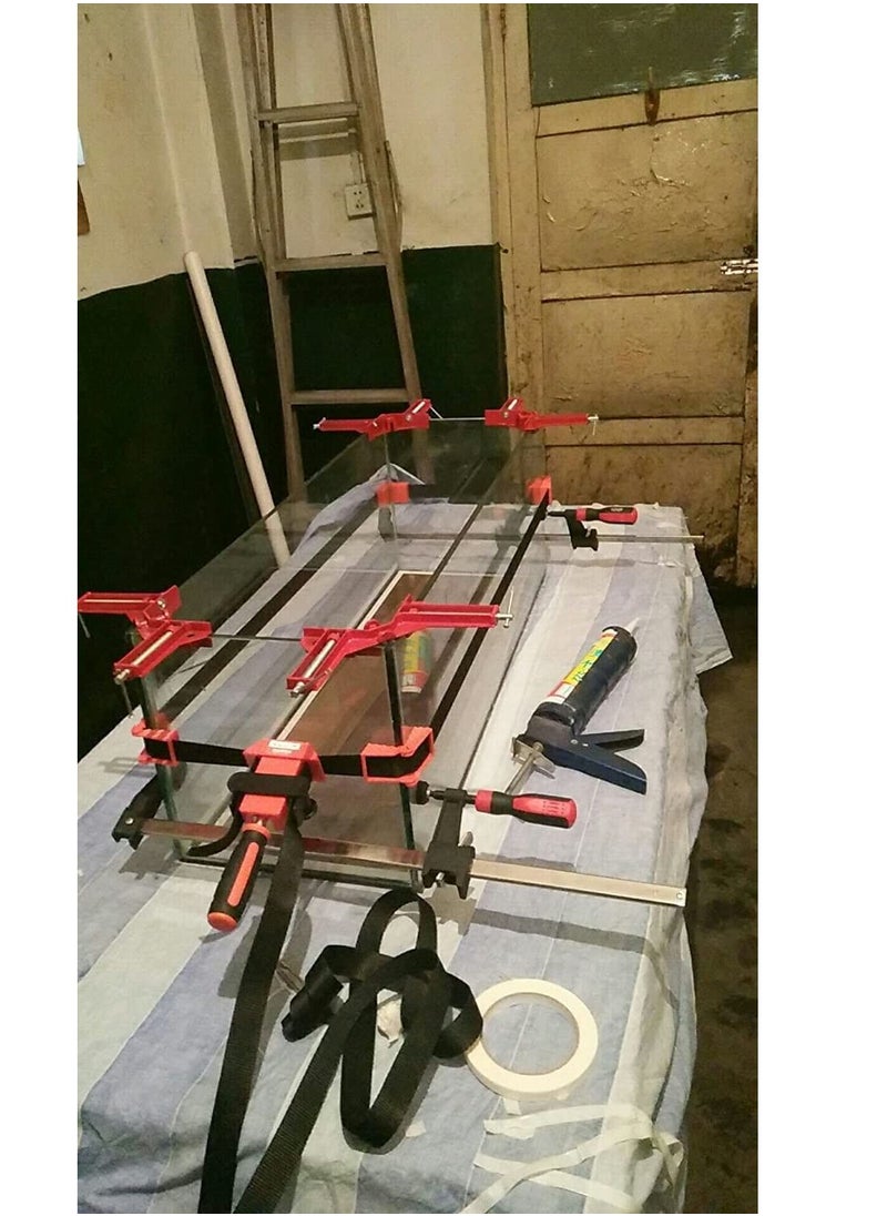 Y&D - 4PCS Right Angle Clamp, 90 Degrees 100mm Corner Picture Frame Holder, Glass DIY Woodworking Holder - Image 1