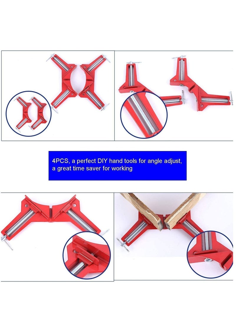 Y&D - 4PCS Right Angle Clamp, 90 Degrees 100mm Corner Picture Frame Holder, Glass DIY Woodworking Holder - Image 1