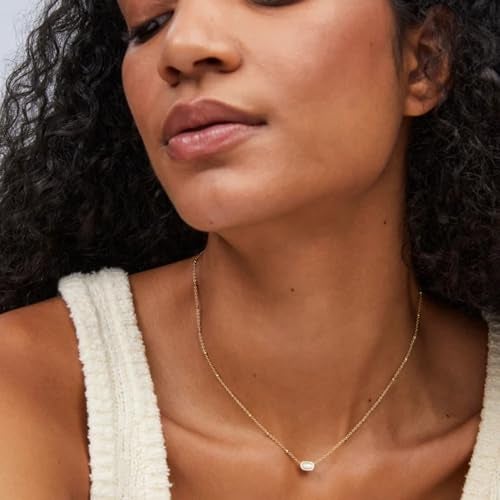Kendra Scott Mini Elisa Rhodium-Plated Satellite Short Pendant Necklace in Ivory Mother Of Pearl, Fashion Jewelry for Women - Image 4