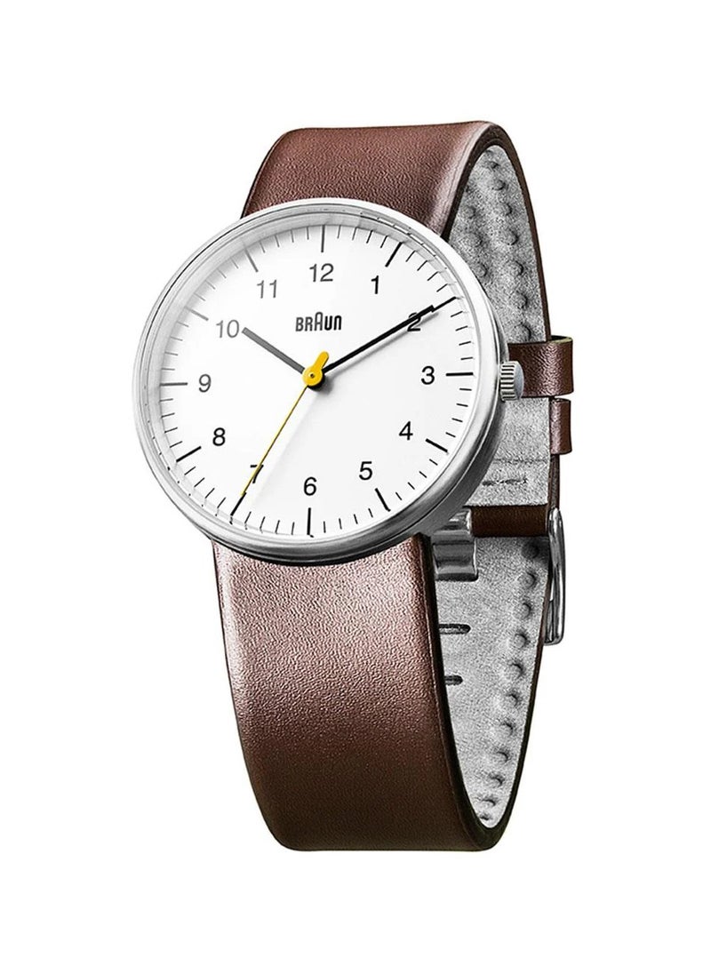 BRAUN Braun Men's Quartz Three Hand Movement Watch with Analogue Display and Leather Strap, Strap 