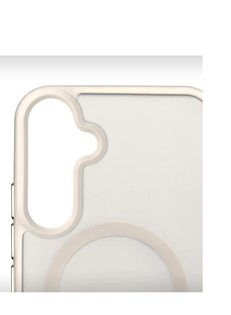 ELLAGECASE حافظة أنيقة بيضاء لهاتف سامسونج جالاكسي S24 بلس، حماية كاميرا قوية، مضادة للصدمات، حماية معززة، متوافقة مع شحن MagSafe والشحن اللاسلكي - Image 2