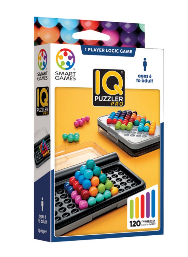 IQ Puzzle Pro, a travel-friendly brain teaser for kids and adults, is a cognitive skill-building puzzle game for ages 6 and up, featuring 120 challenges in a travel-friendly size. - Image 4