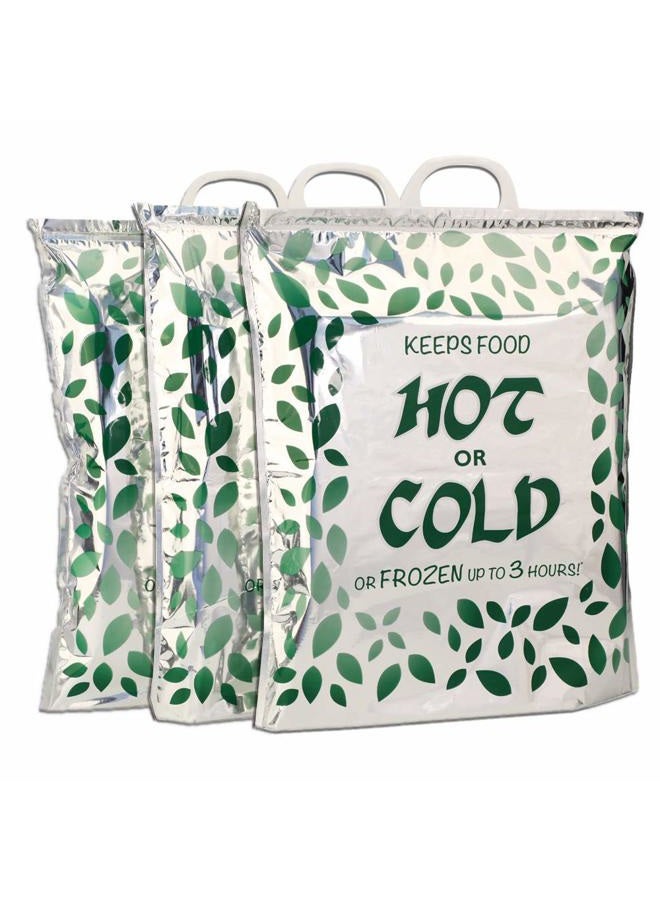 Ader Products Hot Cold Food Bag, Large Size 16x18x6 inches (3 Pack) Reusable, Insulated Thermal Cooler for Warm Lunch Meals, Grocery/Fruit/Meat/Vegetables, Ice-cold Beers & Beverages | Keeps Frozen Up to 3 Hours - Image 1