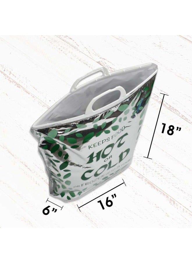 Ader Products Hot Cold Food Bag, Large Size 16x18x6 inches (3 Pack) Reusable, Insulated Thermal Cooler for Warm Lunch Meals, Grocery/Fruit/Meat/Vegetables, Ice-cold Beers & Beverages | Keeps Frozen Up to 3 Hours - Image 2