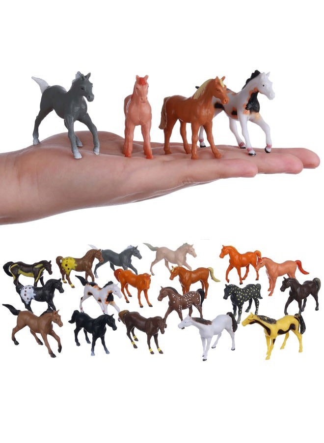 JOKFEICE Horse Toy, 18 Pieces Realistic Plastic Pony Family Set for Cake Topper, Science Project, Educational Toy Learning, Birthday Party Decoration Children - Image 2
