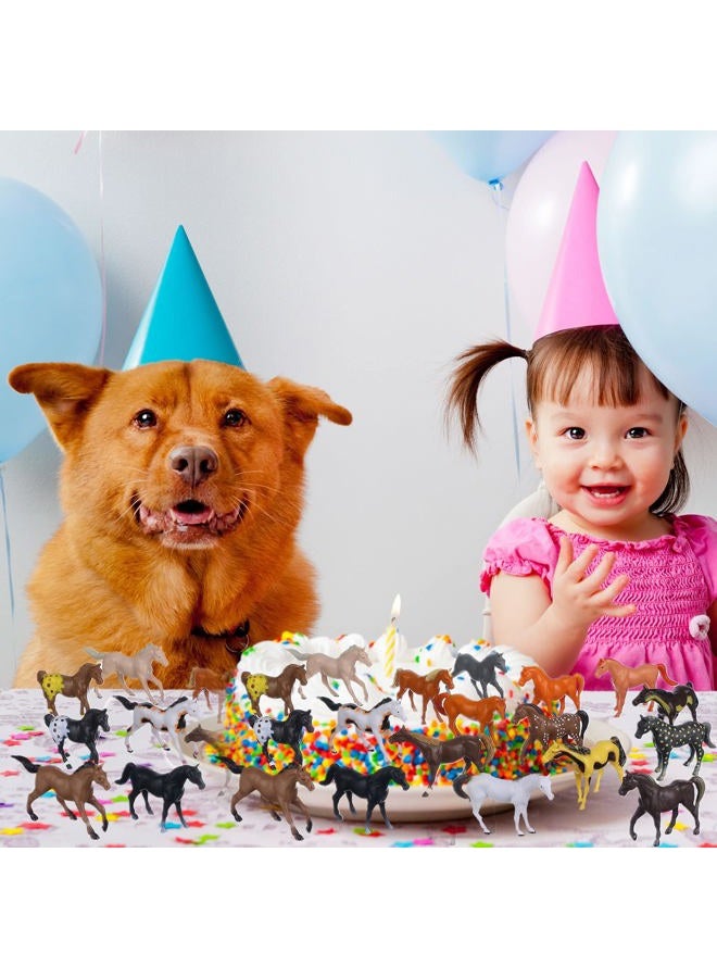 JOKFEICE Horse Toy, 18 Pieces Realistic Plastic Pony Family Set for Cake Topper, Science Project, Educational Toy Learning, Birthday Party Decoration Children - Image 4