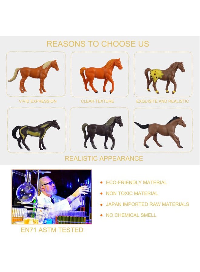 JOKFEICE Horse Toy, 18 Pieces Realistic Plastic Pony Family Set for Cake Topper, Science Project, Educational Toy Learning, Birthday Party Decoration Children - Image 3