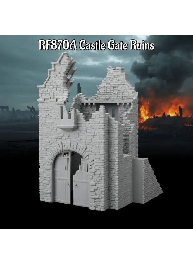أنقاض بوابة القلعة RF870A لعبة تقمص أدوار خيالية من العصور الوسطى مصغرة تضاريس وحدات بلاستيك متين - Image 1