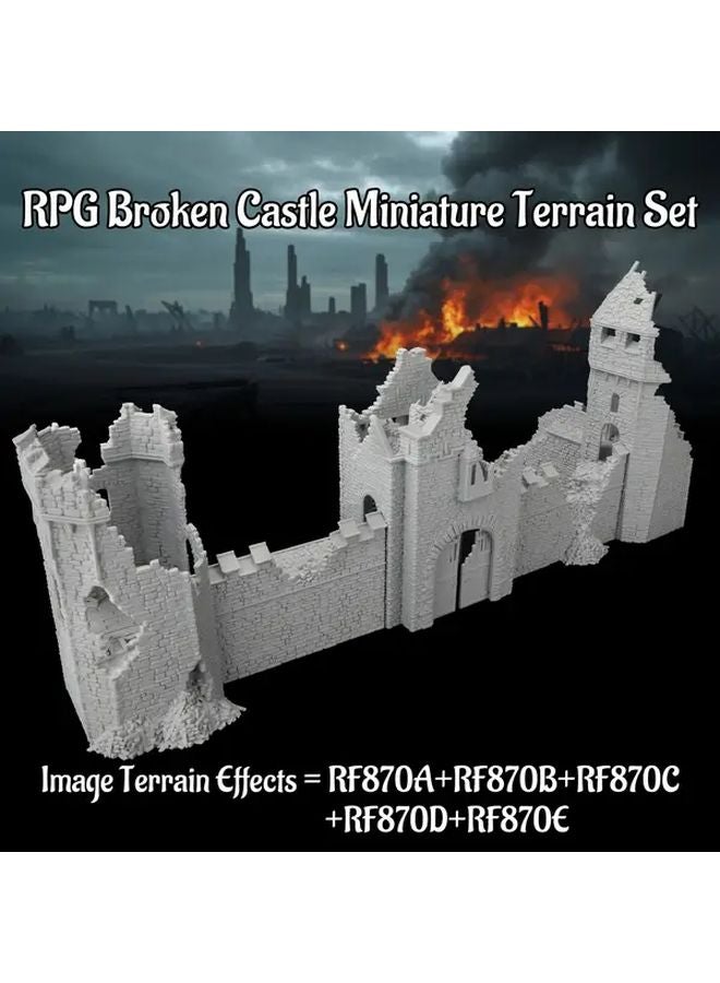أنقاض بوابة القلعة RF870A لعبة تقمص أدوار خيالية من العصور الوسطى مصغرة تضاريس وحدات بلاستيك متين - Image 2