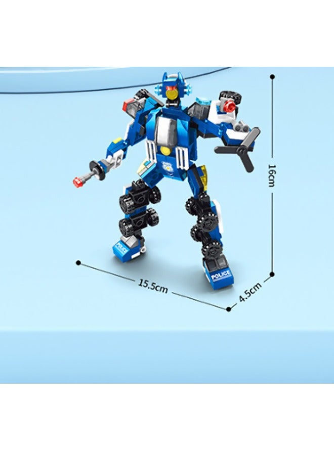 135 police series building blocks, 6-in-1, capable of synthesizing robot shapes, widely compatible, children's puzzle toys, construction learning building blocks  - Image 2