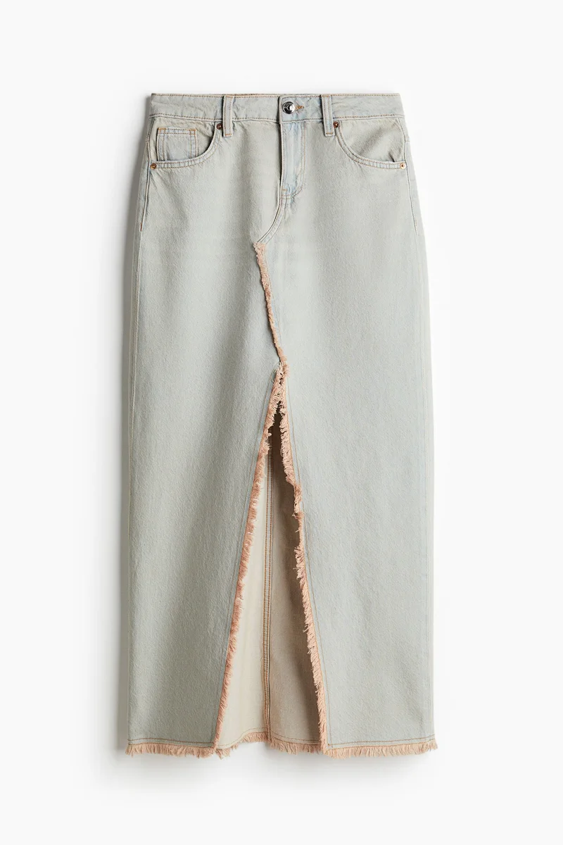 H&M Frayed-edge denim skirt