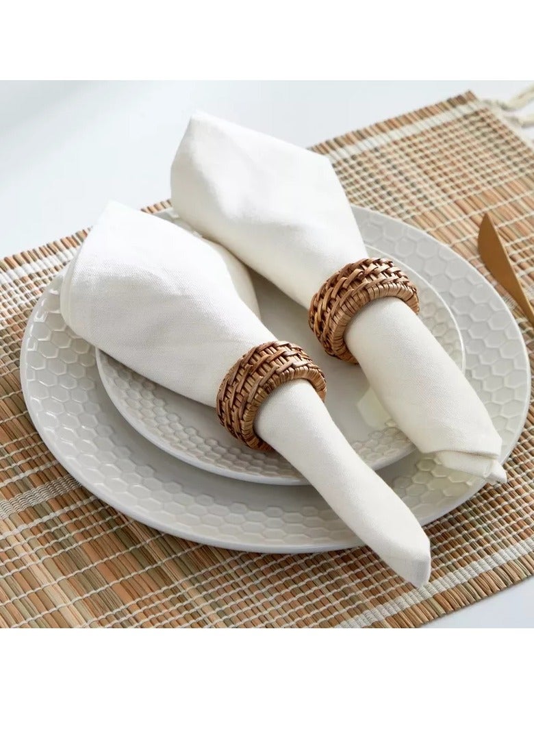 Home Box Vejile 2 Piece Rattan Napkin Ring Set 5 cm  - Image 1