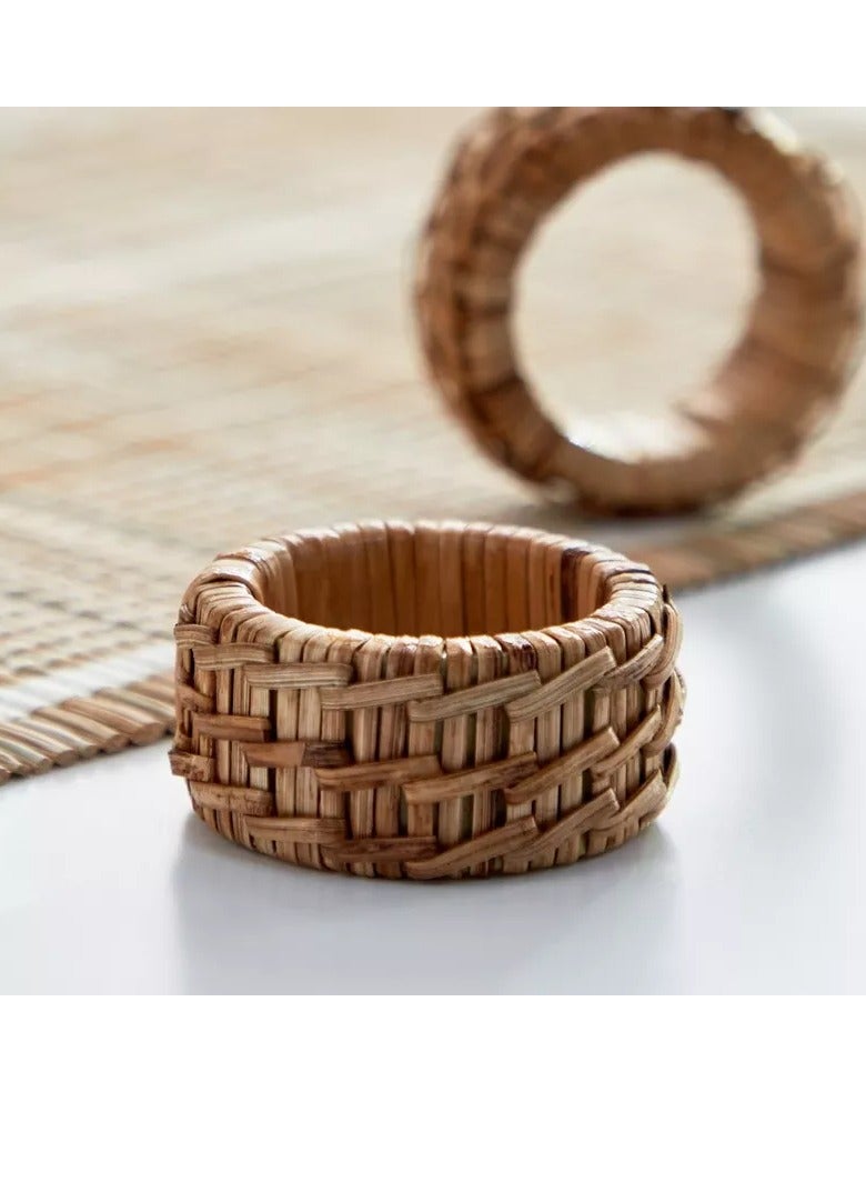 Home Box Vejile 2 Piece Rattan Napkin Ring Set 5 cm  - Image 5