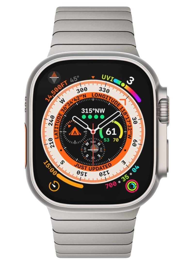 Compatible with Apple Watch Ultra 2 Band 49mm 45mm 44mm 42mm 41mm 40mm 38mm,Men and Women Stainless Steel Metal Band for iWatch Series SE/8/7/6/5/4/3/2/1  - Image 2