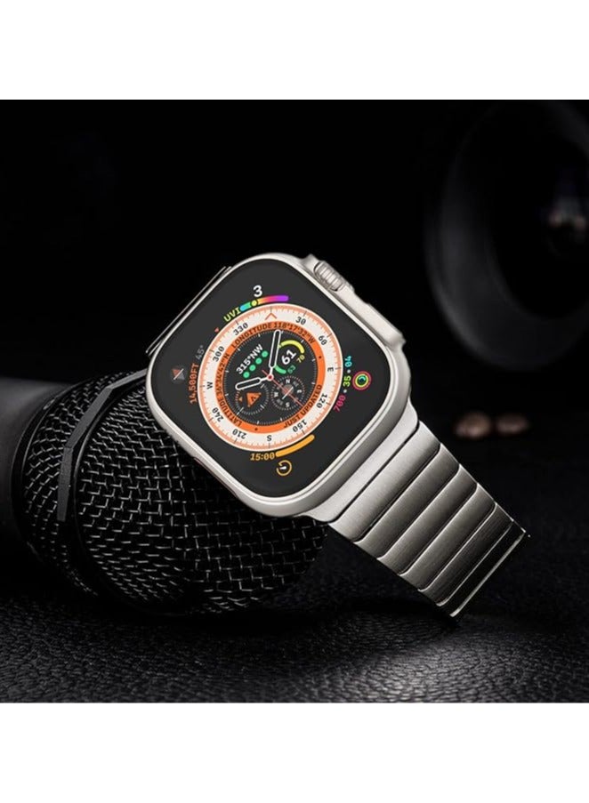 Compatible with Apple Watch Ultra 2 Band 49mm 45mm 44mm 42mm 41mm 40mm 38mm,Men and Women Stainless Steel Metal Band for iWatch Series SE/8/7/6/5/4/3/2/1  - Image 3