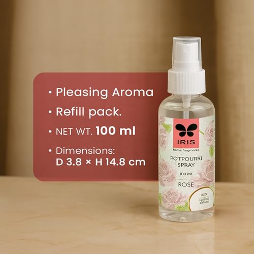 IRIS, Home Fragrance, Rose Potpourri Spray, Rose Scent, Toxin-Free, Fine-Living Fragrance, Aromatherapy, Mood Enhancer, Made in India -100 ml - Image 4