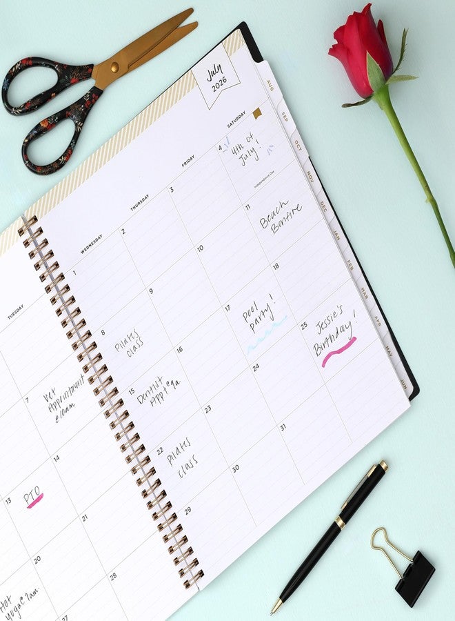 Blue Sky Day Designer 2026-2027 Weekly and Monthly Academic Year Planner Calendar, July 2026 - June 2027, 8.5" x 11", Flexible Cover, Laminated Tabs, Storage Pocket, Includes Stickers, Rose Garden - Image 2