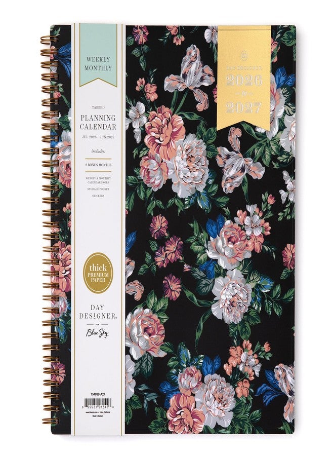 Blue Sky Day Designer 2026-2027 Weekly and Monthly Academic Year Planner Calendar, July 2026 - June 2027, 8.5" x 11", Flexible Cover, Laminated Tabs, Storage Pocket, Includes Stickers, Rose Garden - Image 1