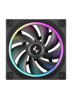 DEEPCOOL FL12 120mm Case Fans, 2150 RPM Fan Speed, 55 CFM Fan Airflow, Fluid Dynamic Bearing Type, 4-Pin PWM Fan Connector, Addressable RGB LED, Single Pack, R-FL12-BKAPN1-G  - Image 2