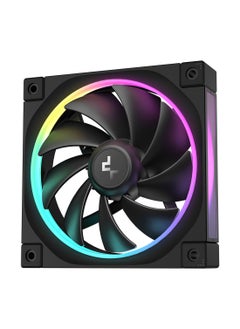 DEEPCOOL FL12 120mm Case Fans, 2150 RPM Fan Speed, 55 CFM Fan Airflow, Fluid Dynamic Bearing Type, 4-Pin PWM Fan Connector, Addressable RGB LED, Single Pack, R-FL12-BKAPN1-G  - Image 1
