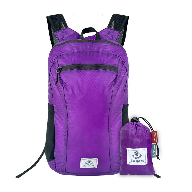 4Monster Hiking Daypack,Water Resistant Lightweight Packable Backpack for Travel Camping Outdoor (Purple, 16L) - Image 1