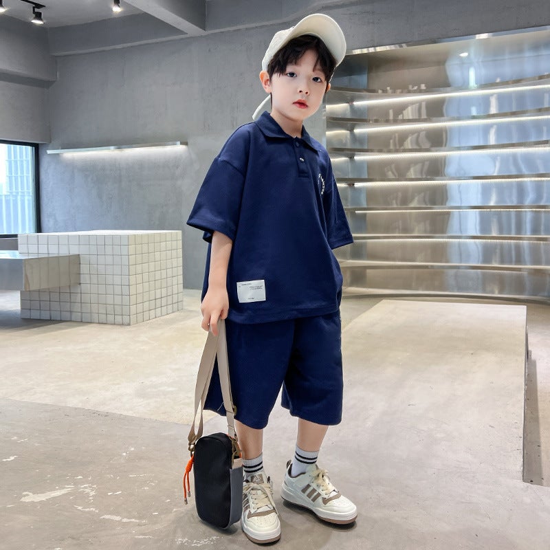 Boys Summer 2023 Two-Piece Casual Set Blue  - Image 1