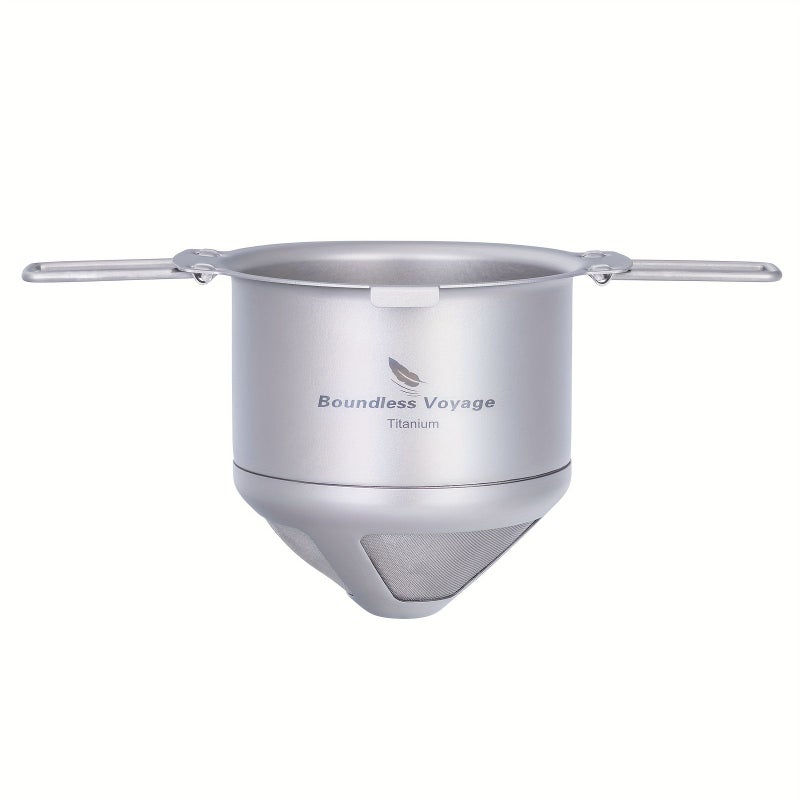 Boundless Voyage Titanium Color Reusable Pour Over Coffee Filter Folding Ultralight Portable - Image 4