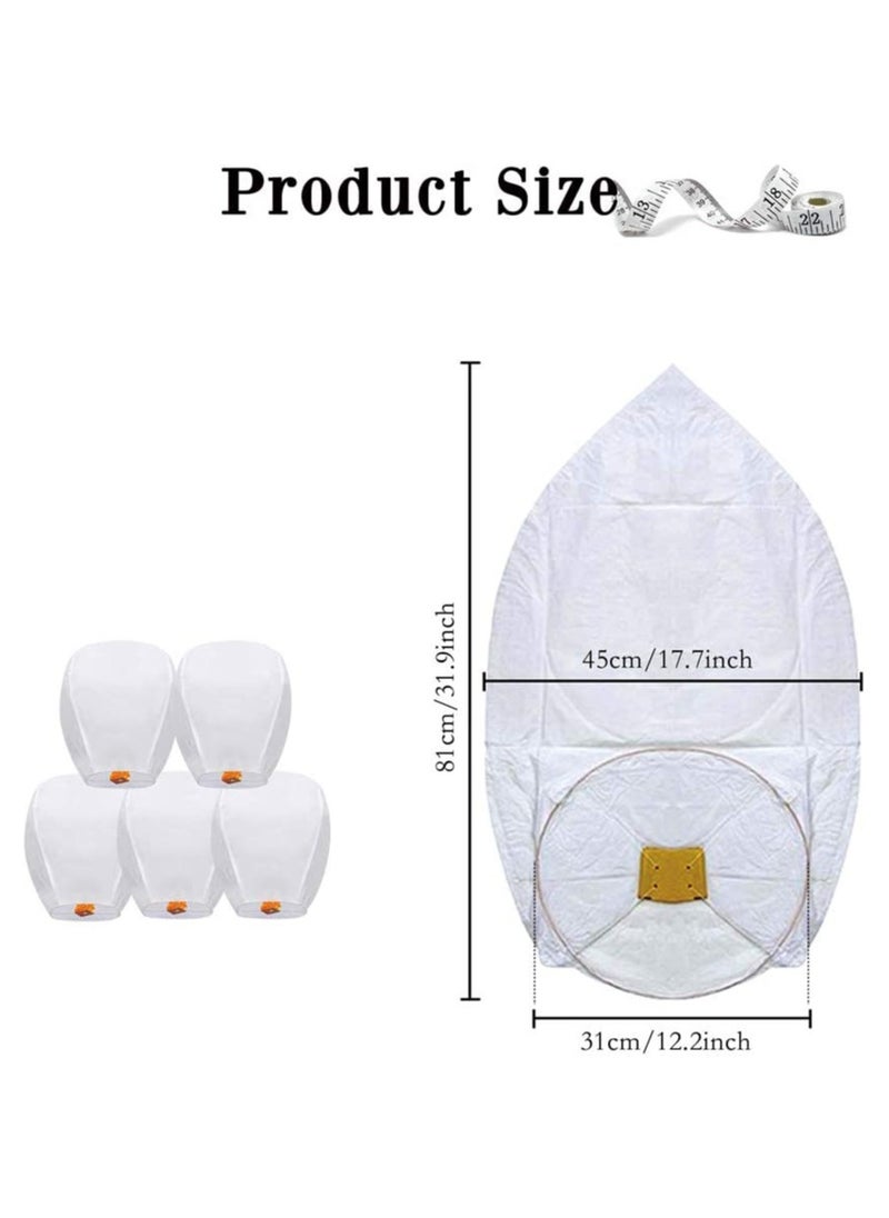 KASTWAVE - Chinese Sky Lanterns Flying Paper Lanterns Wish Sky Lanterns Biodegradable Eco-Friendly to Release in Memory Wish for New Year Weekends Holidays Festivals Weddings Parties (6Pcs) - Image 1
