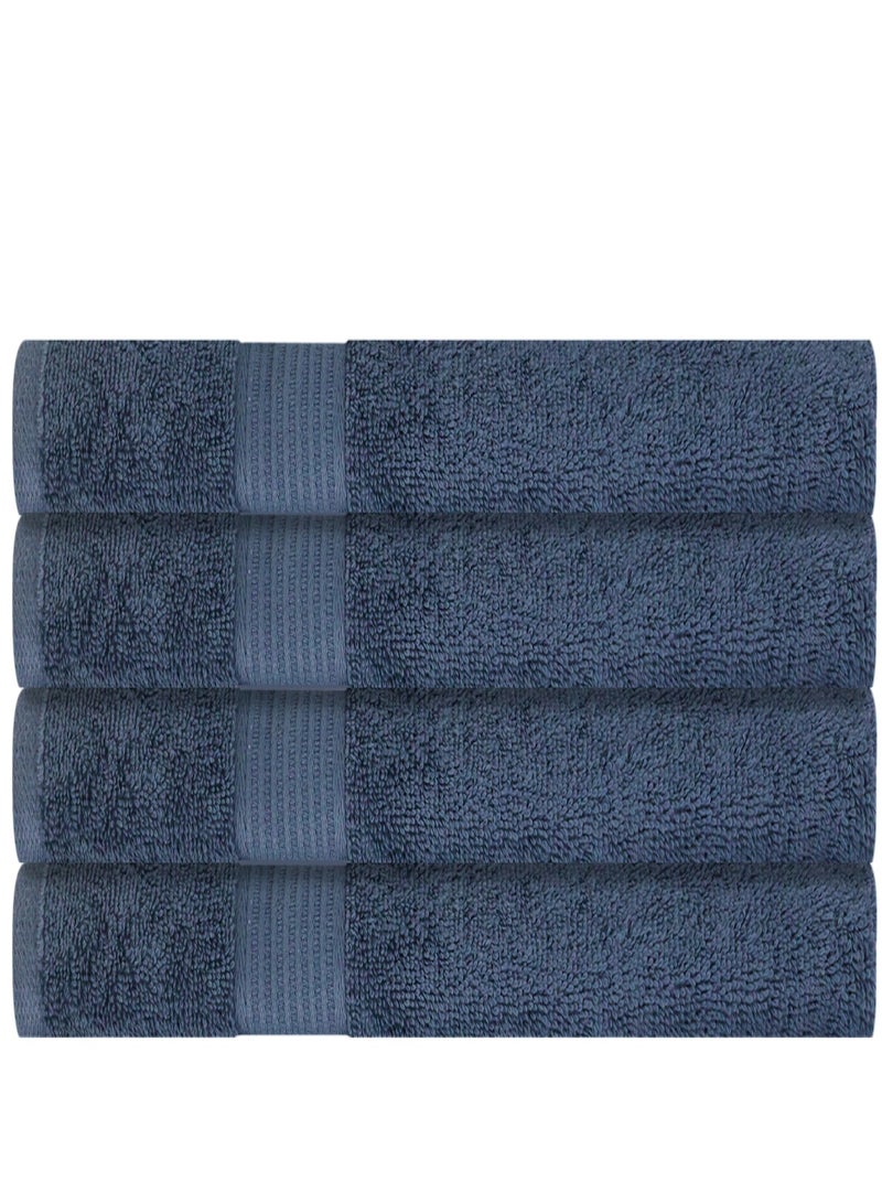 REZLAN UAE REZLAN Premium Cotton Bath Towel Set (4-Pack) – 100% Soft, Absorbent & Quick-Drying
*Luxury 600 GSM Bath Towels - 70×144 cm / 27×57 inches - STEEL BLUE  - Image 1