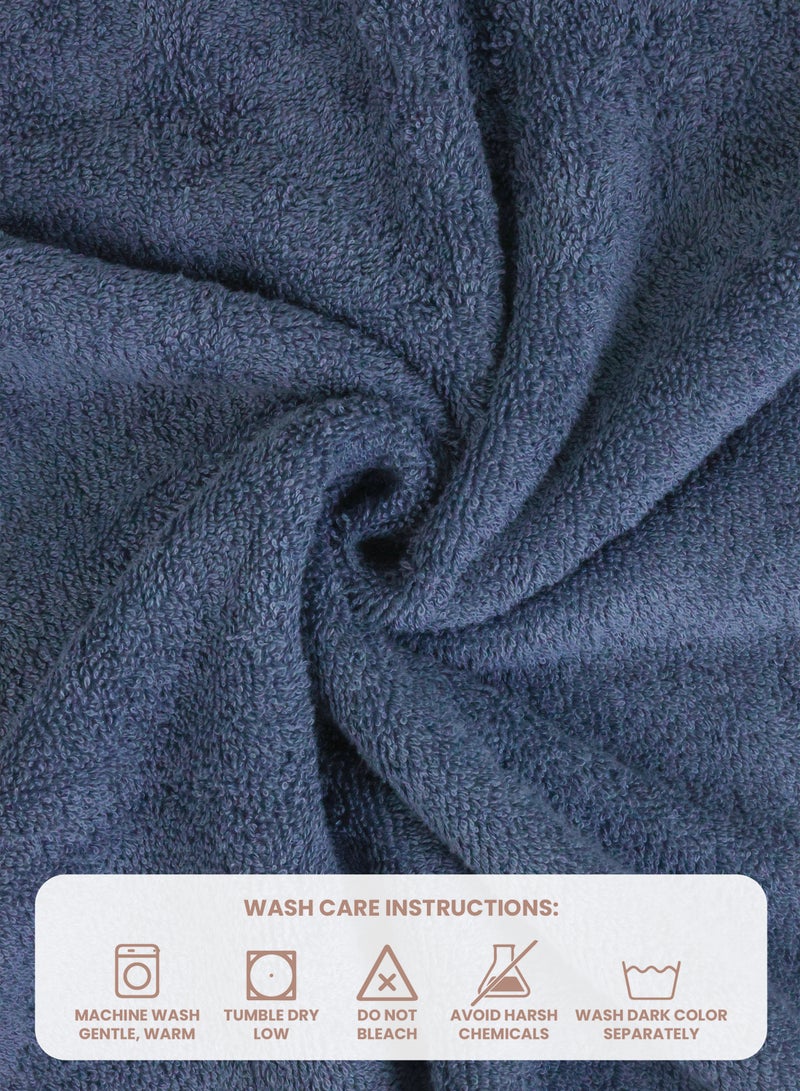 REZLAN UAE REZLAN Premium Cotton Bath Towel Set (4-Pack) – 100% Soft, Absorbent & Quick-Drying
*Luxury 600 GSM Bath Towels - 70×144 cm / 27×57 inches - STEEL BLUE  - Image 4