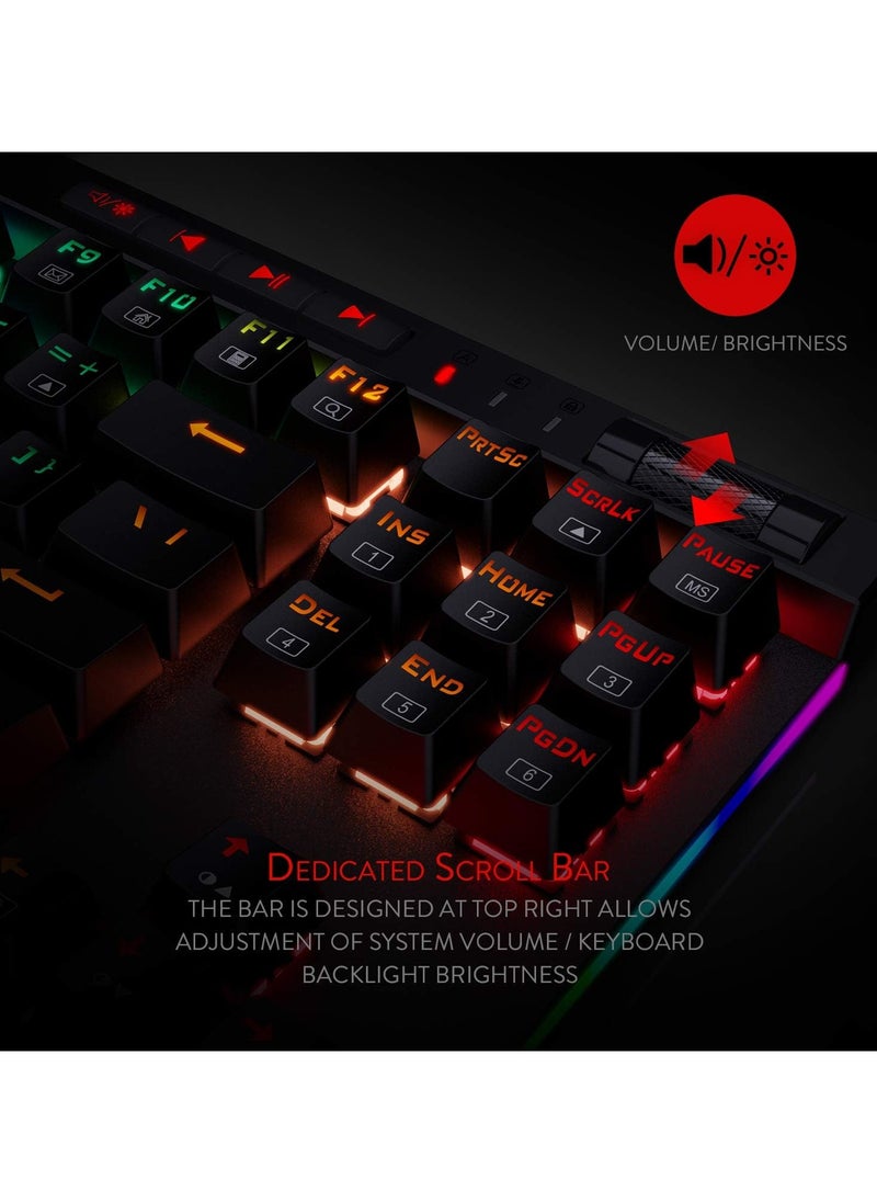 ريدراجون - لوحة مفاتيح الألعاب الميكانيكية Redragon K587 Magic-Wand RGB - Image 1