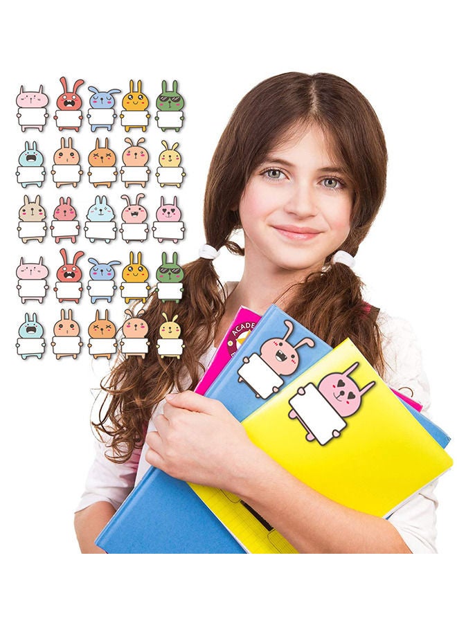 اسم العلامات الملصقات للأطفال ، 60 جهاز كمبيوتر جميل أرنب شكل اسم العلامات العلامات ، ملصقات حوافز الكرتون جميلة للأطفال مدرس المدرسة لوازم الفصول الدراسية - Image 2