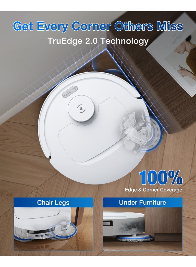 إيكوفاكس DEEBOT T30C OMNI Robot Vacuum Cleaner with Station, Robot Vacuum Cleaner 20000Pa, Washing in Hot Water 75°C, OZMO Turbo 2.0 Mop, ZeroTangle 3.0 Brush, Adaptive Wet Cleaning 4 L 22 W DLX71-12EC white - Image 3