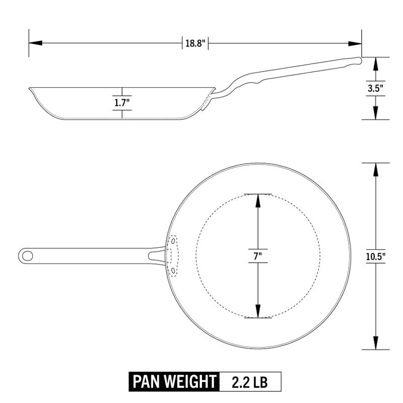 Heritage Steel x Eater 10.5 Inch Frying Pan | Made in USA | 5-Ply Fully Clad Stainless Steel Pan | Stay Cool Handle Design | Induction Ready & Non-Toxic Pan - Image 3