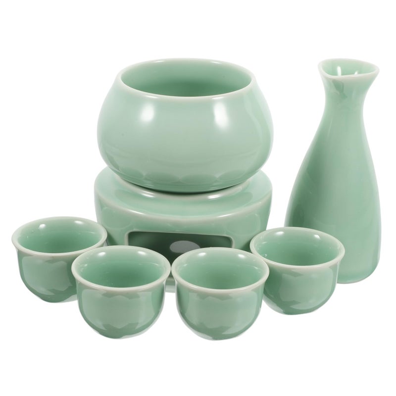 Ceramic Sake Warmer Cup And Kettle Set For Japanese Rice Wine - Image 2
