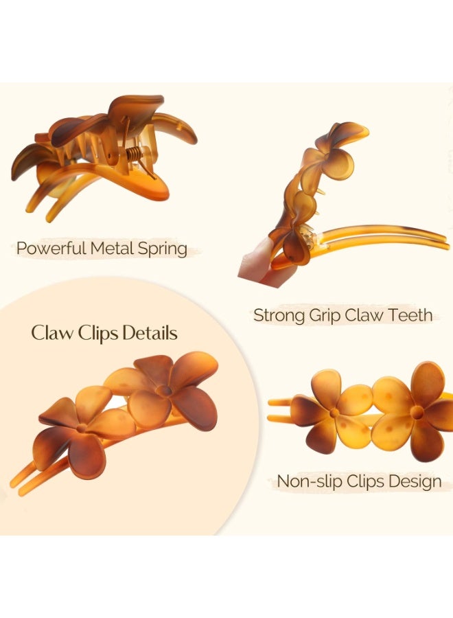 6 PCS Flat Hair Clips, Lay Flat Claw Clips for Women Girls, 2 Styles Non-slip Hair Claws for All Hair Types,Comfortable Flat Clips for Lying and Driving(Tortoise) - Image 3