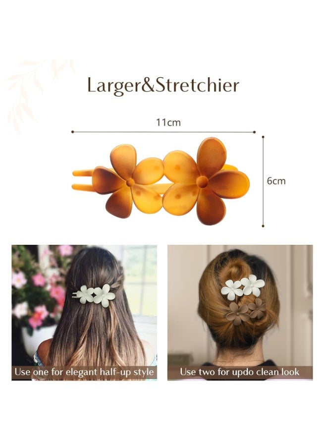 6 PCS Flat Hair Clips, Lay Flat Claw Clips for Women Girls, 2 Styles Non-slip Hair Claws for All Hair Types,Comfortable Flat Clips for Lying and Driving(Tortoise) - Image 2