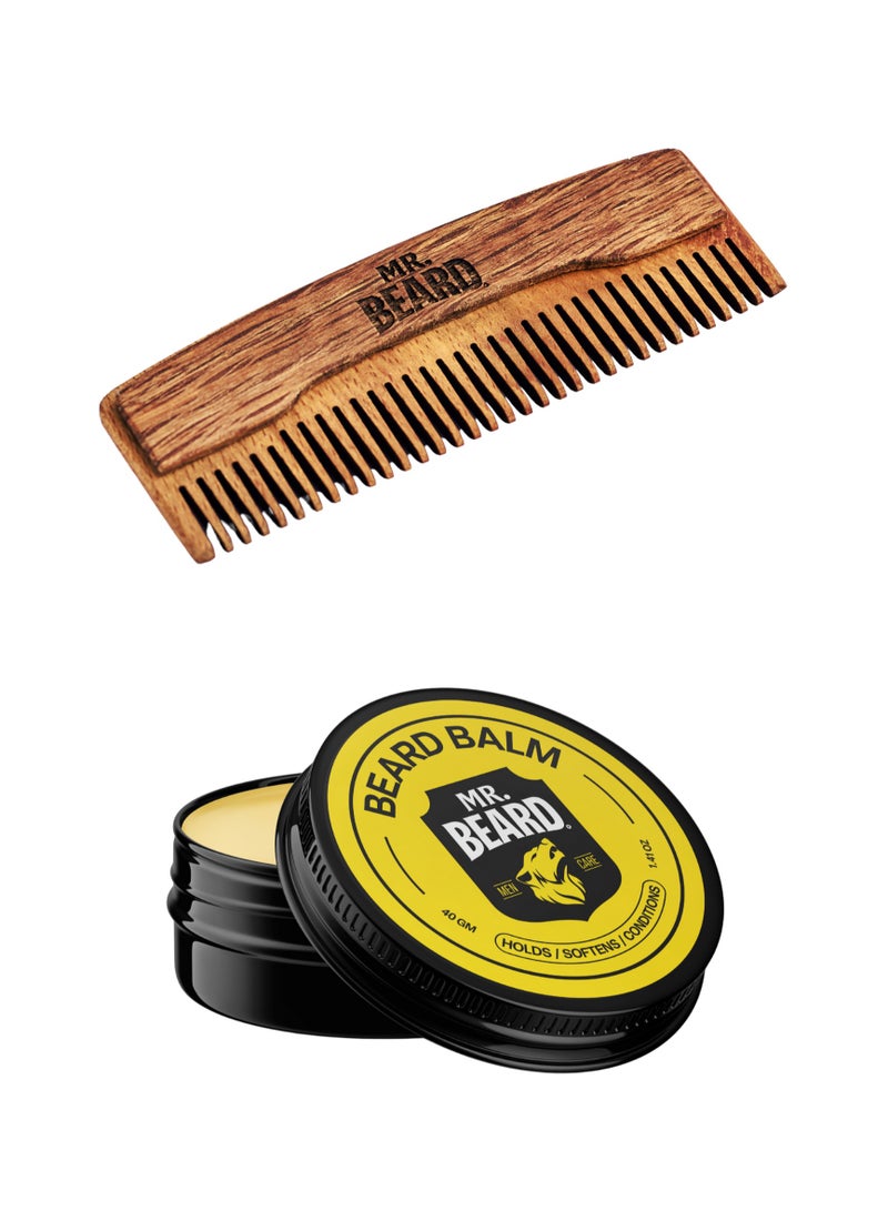 Mr.Beard Shape & Nourish Beard Bundle (Beard Balm + Wooden Comb)