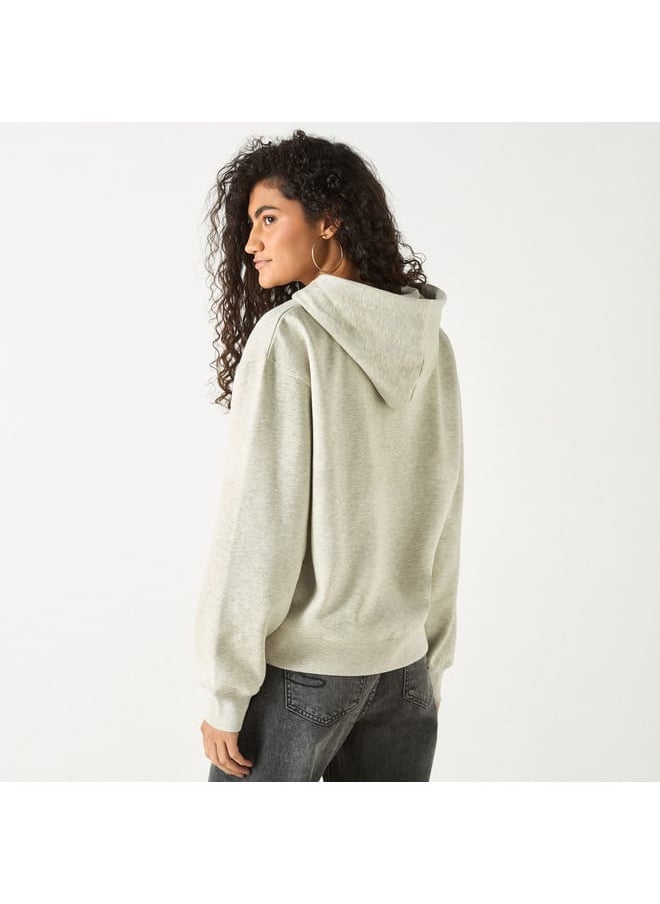 Lee Cooper Lee Cooper Printed Hooded Sweatshirt with Long Sleeves  - Image 3