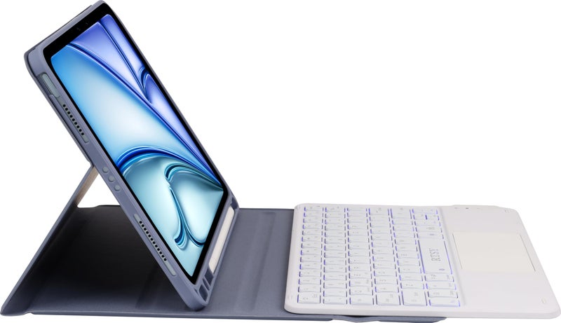 RTSY Keyboard case for iPad Air 11 (M4/M3/M2) & iPad Air 5th/4th with Multi Touch Trackpad & 7-Colors Backlit, Magnetic Detachable Wireless Bluetooth (Lavender White) - Image 3