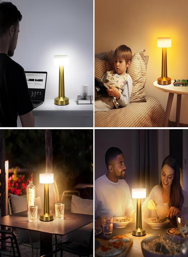 CLAPONE Table Lamp/Table Lamp Study Room/Lamp Table/Led/Wireless Led Touch 3 Mode Metal/Bed Lamps Bedroom Side/Rechargeable Metal Touch/Warm Lighting/Bedside Lamp/Nightstand Lamp (Gold White, 1 Pcs) - Image 5