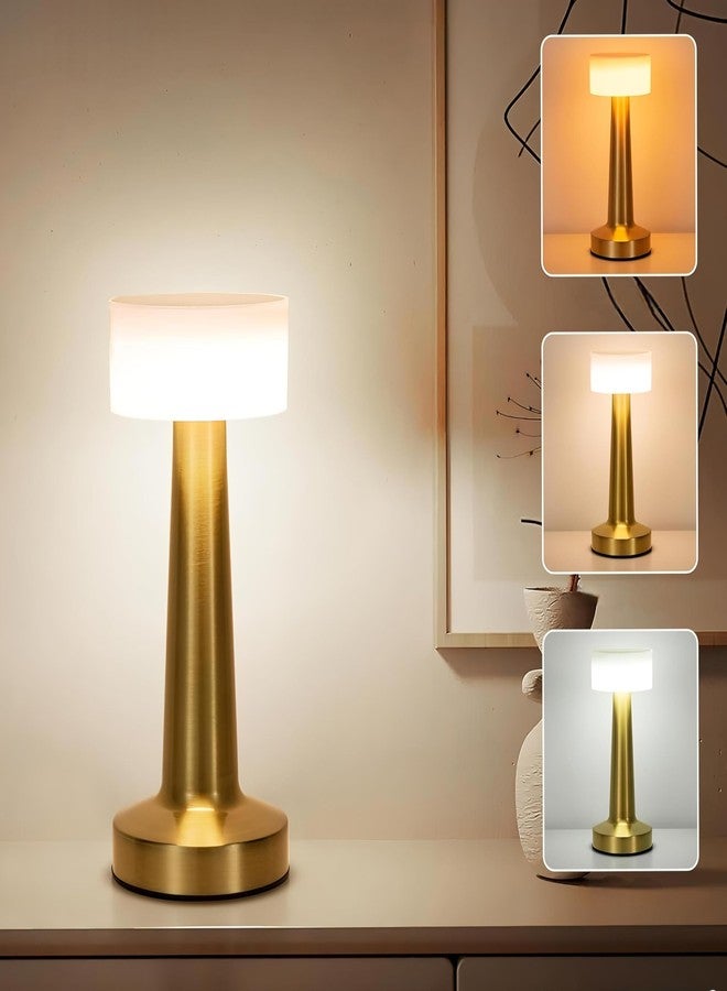 CLAPONE Table Lamp/Table Lamp Study Room/Lamp Table/Led/Wireless Led Touch 3 Mode Metal/Bed Lamps Bedroom Side/Rechargeable Metal Touch/Warm Lighting/Bedside Lamp/Nightstand Lamp (Gold White, 1 Pcs) - Image 1
