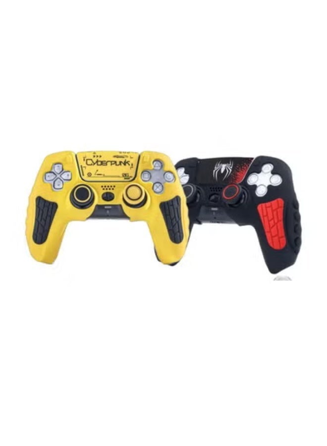 Chabeia 2Pack PS5 Controller Silicone Cover Case for Sony PlayStation 5 DualSense – Anti Slip Soft Protective Skin Grip Shell with Free Thumb Grips – Black and Yellow - Image 1