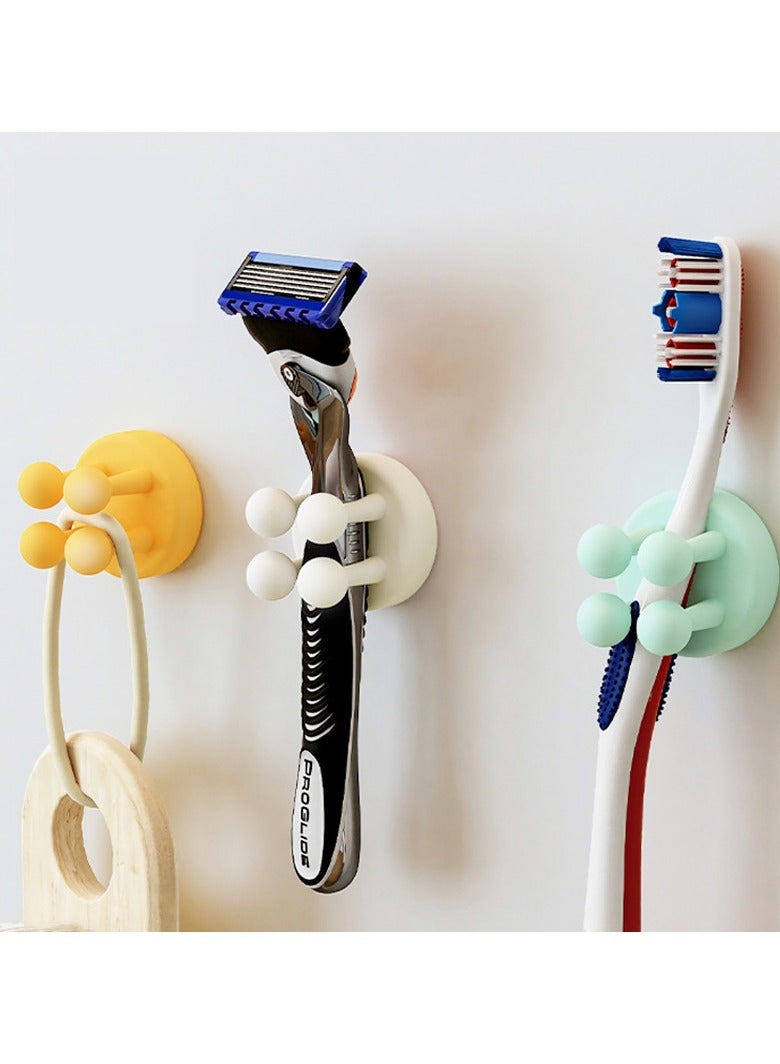 6-Piece Silicone Toothbrush Holder Set - For Hanging Keys, Practical Plug Holder for Bathroom Kitchen Living Room Office - Image 5