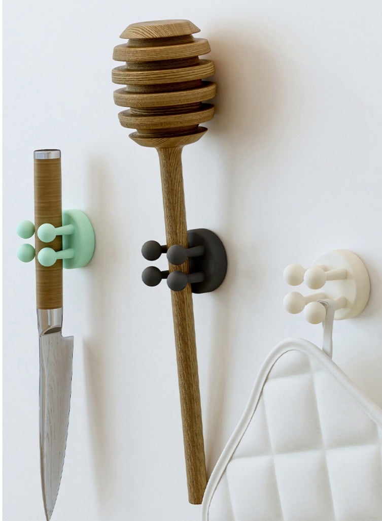 6-Piece Silicone Toothbrush Holder Set - For Hanging Keys, Practical Plug Holder for Bathroom Kitchen Living Room Office - Image 4