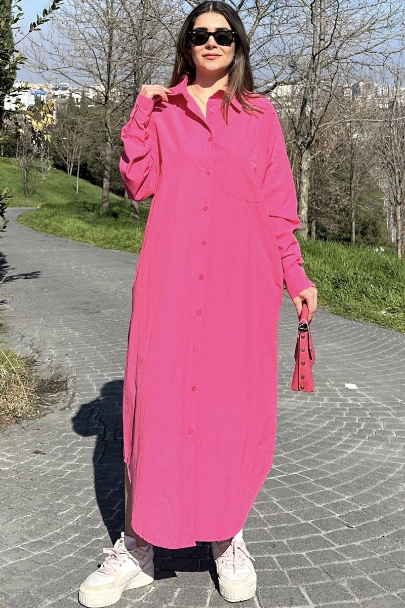 Weshaya فستان نسائي فوشيا - Image 3