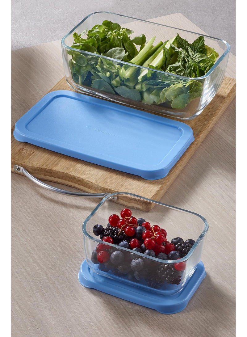 Paşabahçe Pasabahce Snowbox Set 1200cc + 2×275cc – 3-Piece Airtight Food Set BL - Image 1